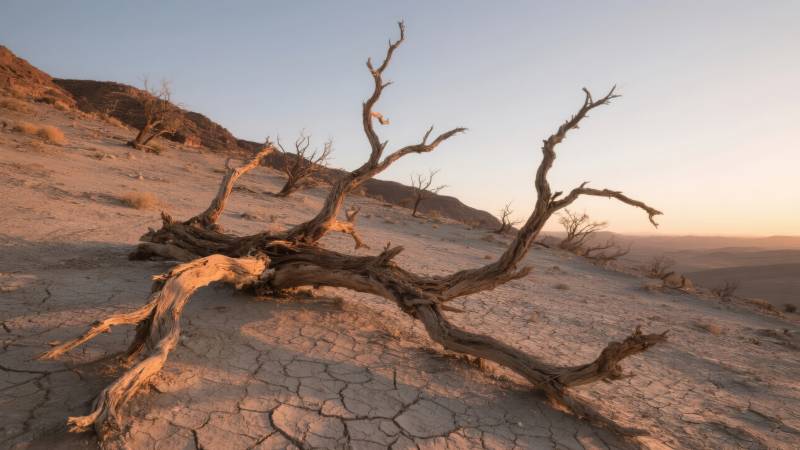 荒漠枯木残影图片