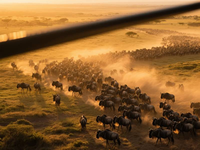 草原迁徙壮观景象图片