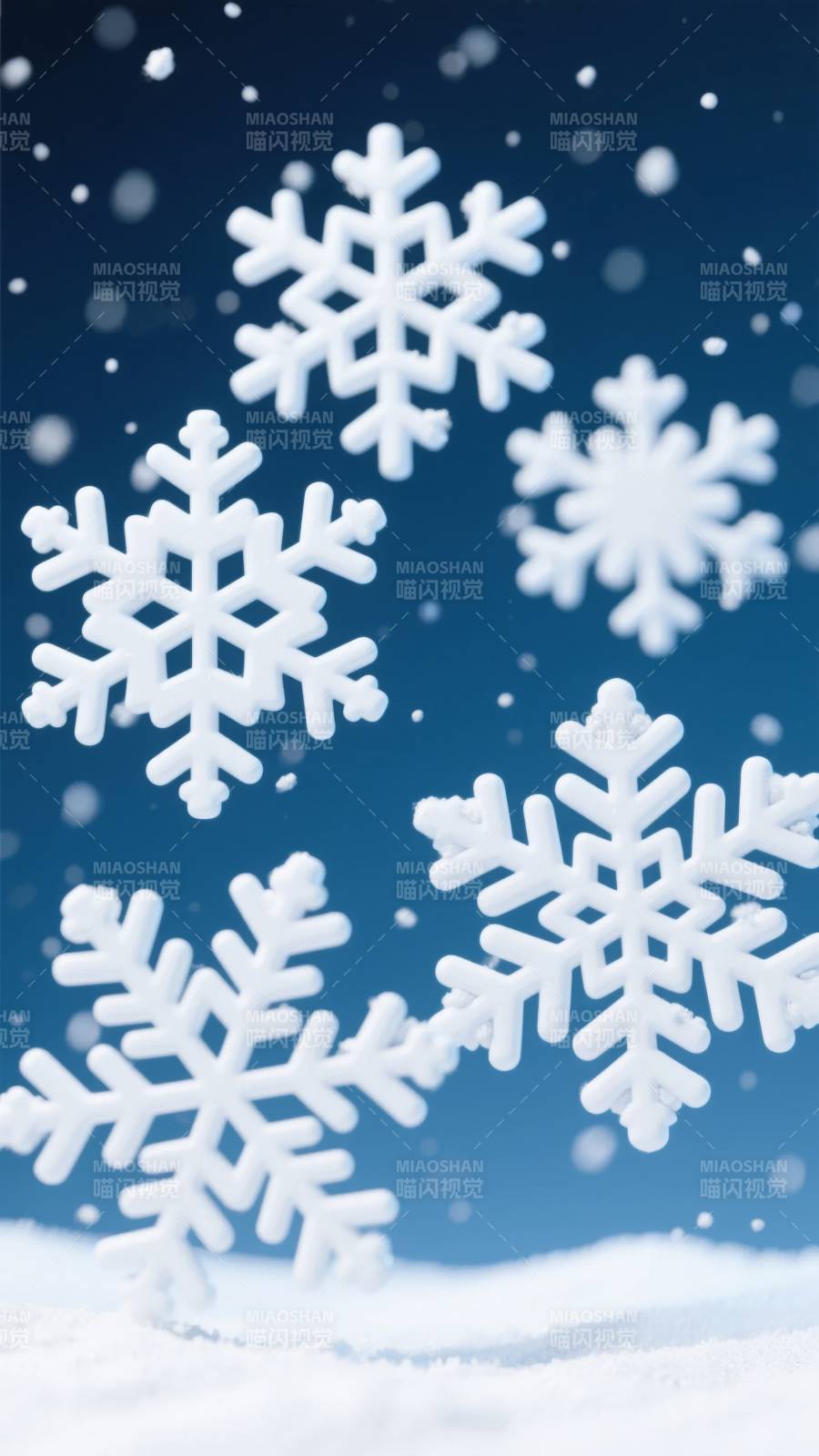 雪花飘落的冬日图片