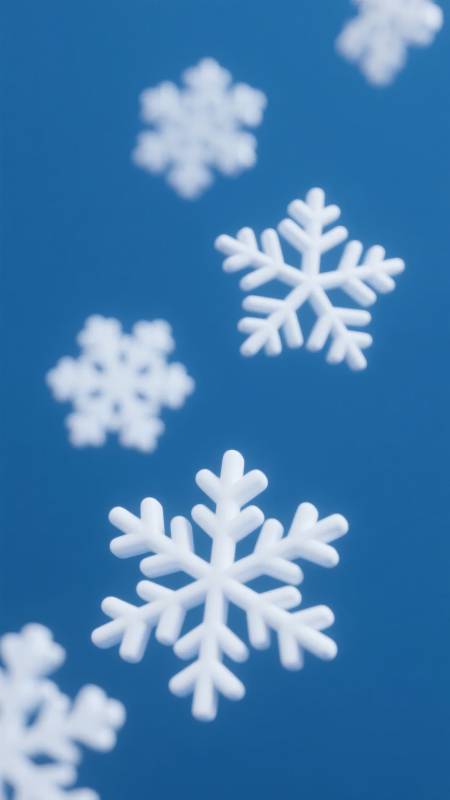 雪花飘落蓝幕图片