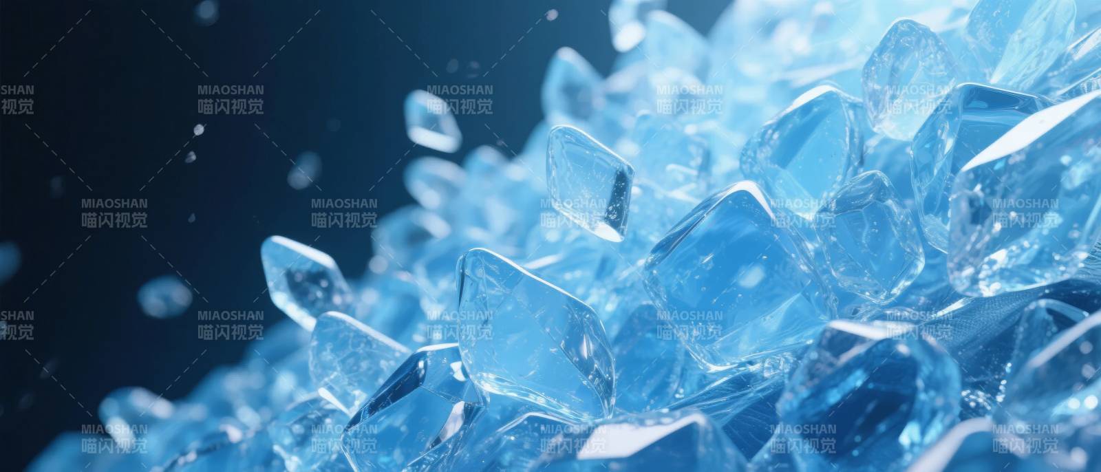 晶莹冰块特写图片