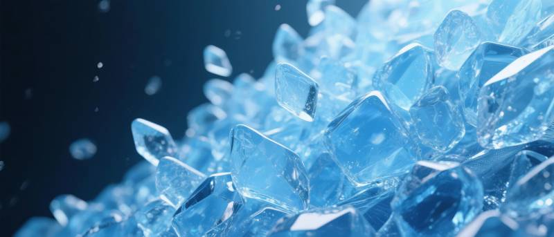 晶莹冰块特写图片