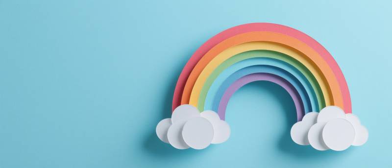 彩虹云朵纸艺图片