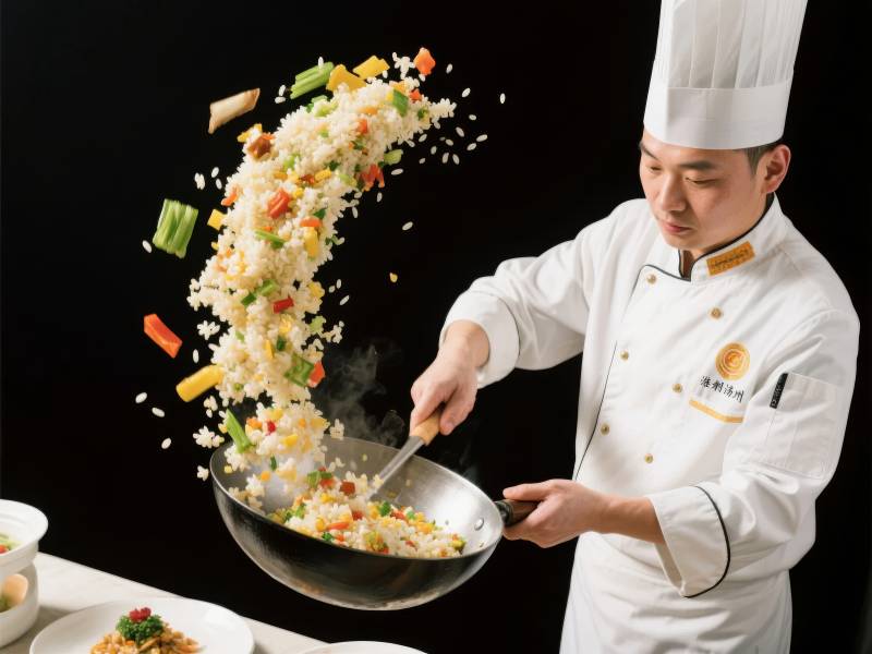 炒饭飞舞 厨艺精湛图片