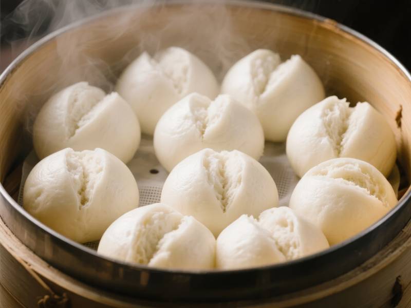 热腾腾的蒸包图片