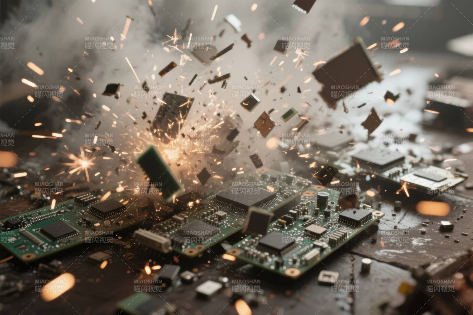 电路板爆炸瞬间图片