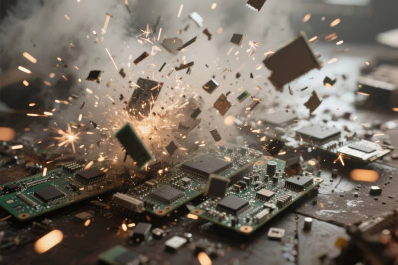 电路板爆炸瞬间图片
