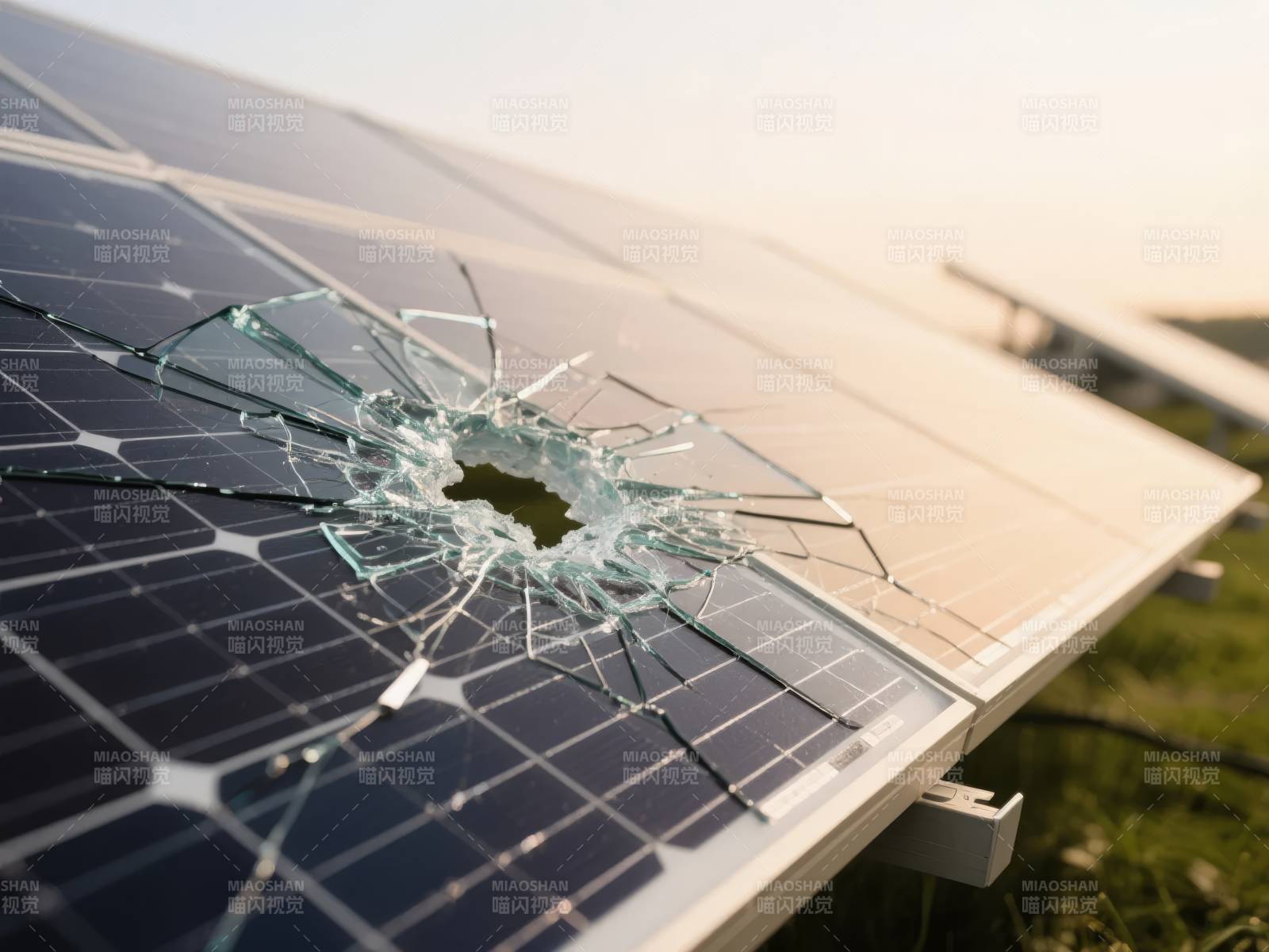 破碎的太阳能板图片