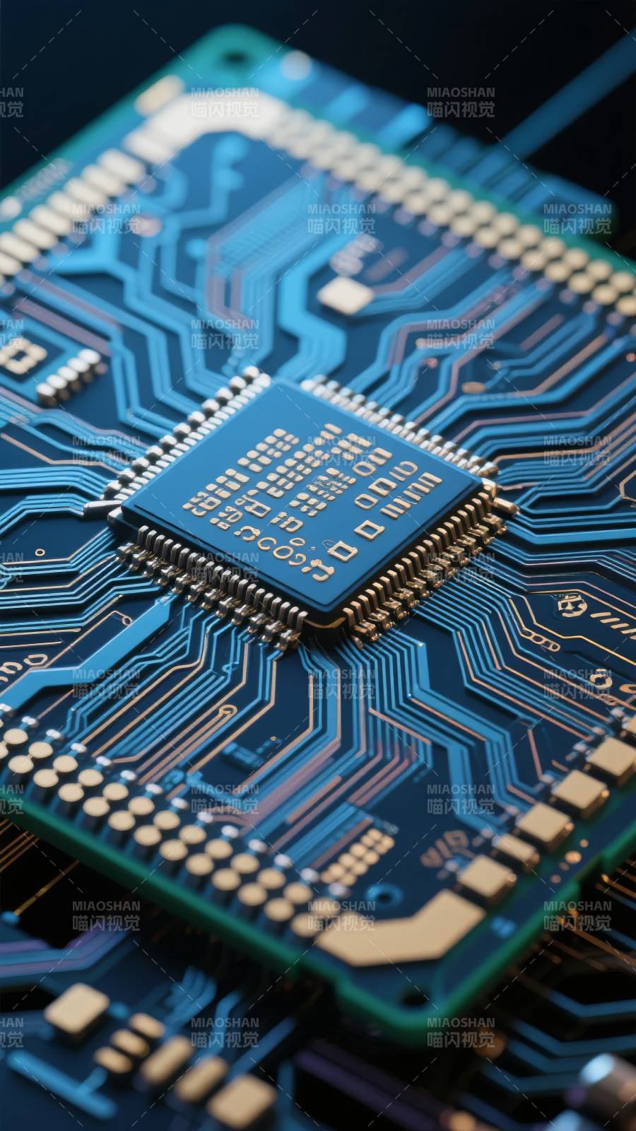 芯片电路特写图片