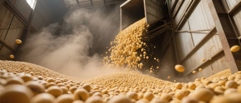 大豆倾泻入库图片