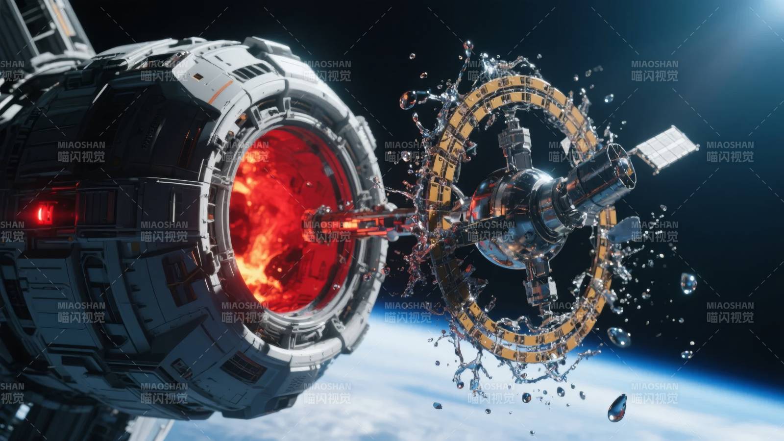 太空站爆炸瞬间图片