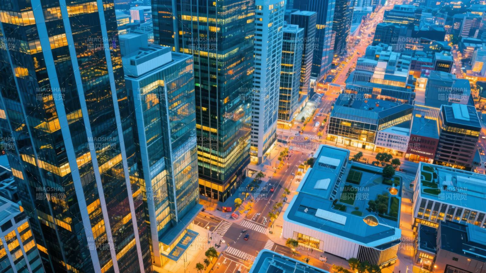 都市夜景璀璨灯火图片