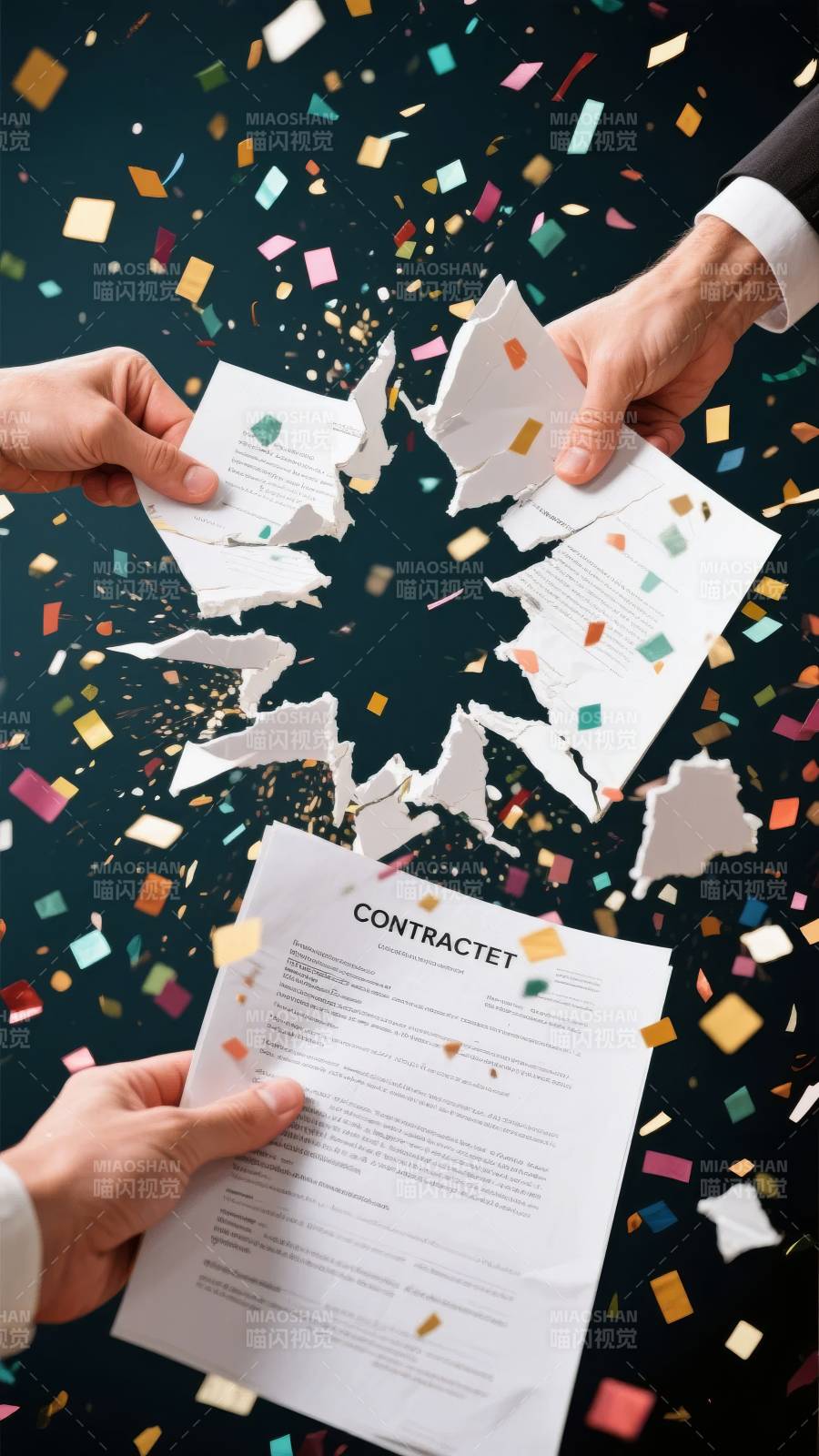合同撕毁庆祝时刻图片