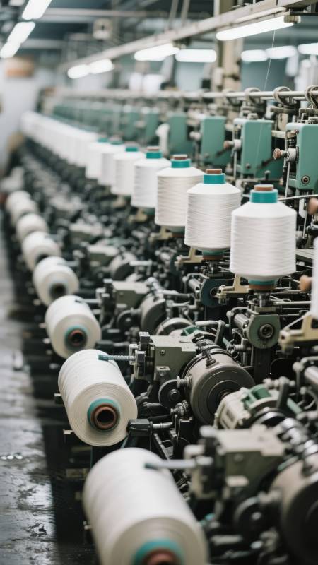 纺织车间纺纱线图片
