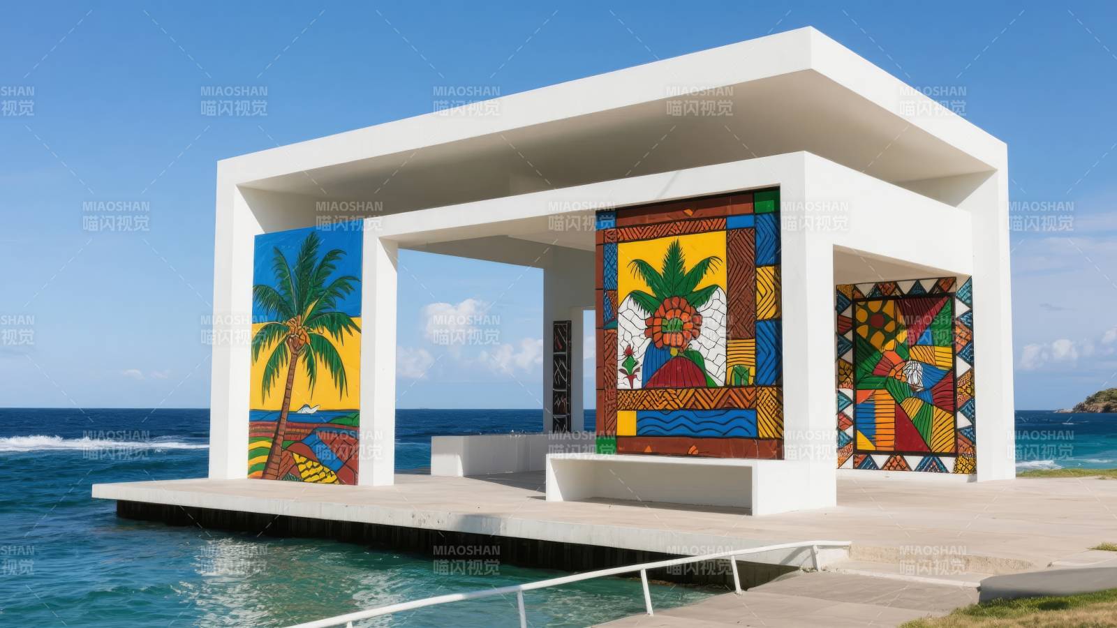 海边艺术亭图片