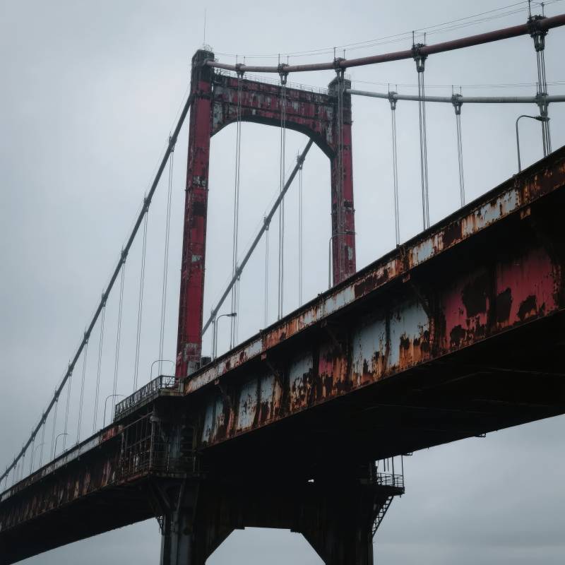 锈迹斑斑的桥体图片