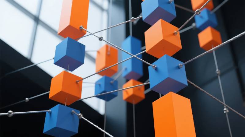 彩色立方体悬吊装置图片