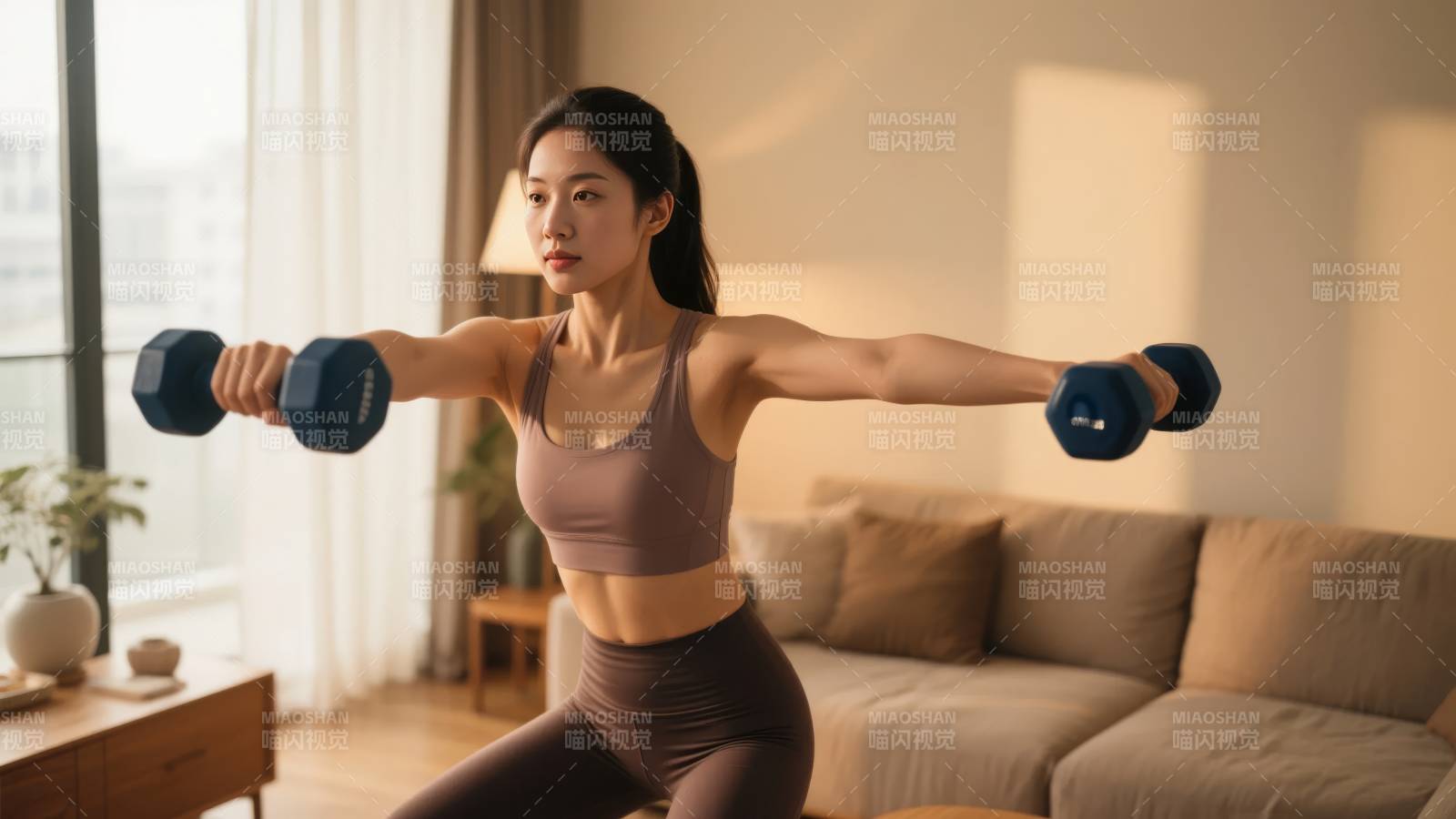 居家健身 活力满满图片