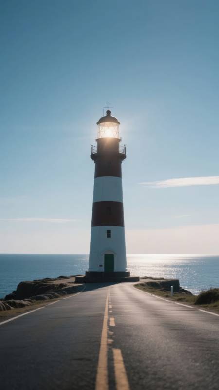 灯塔守望海天图片