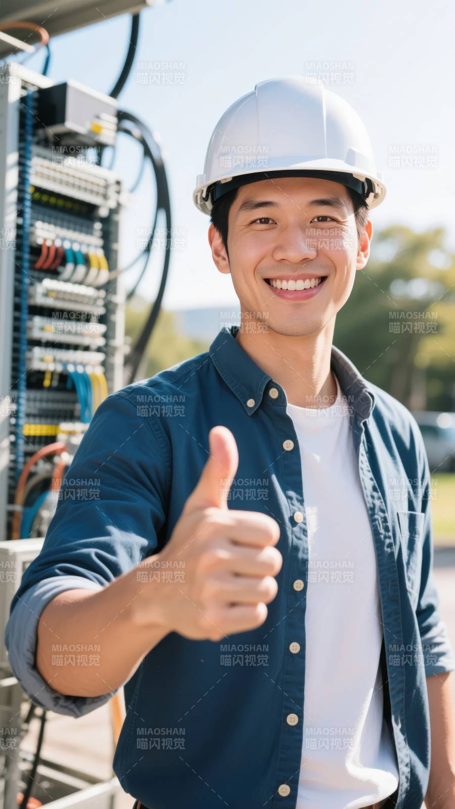 电工微笑点赞图片