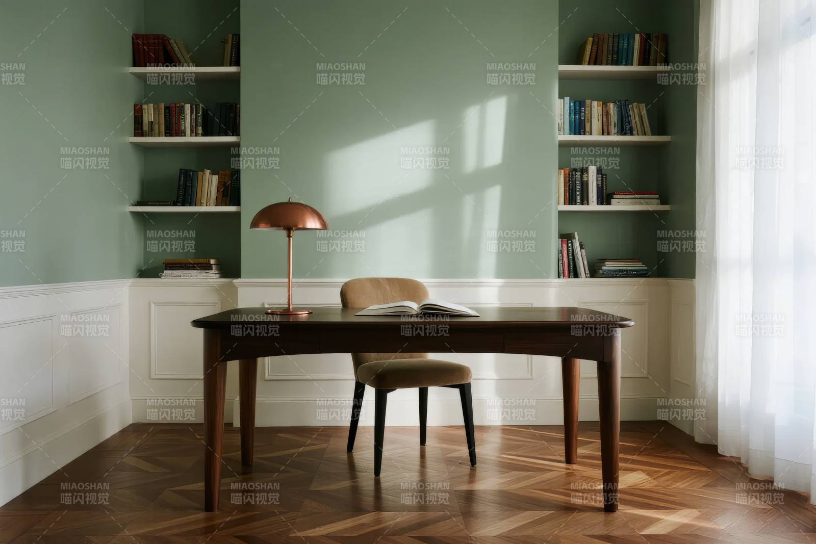 静谧书房一角图片