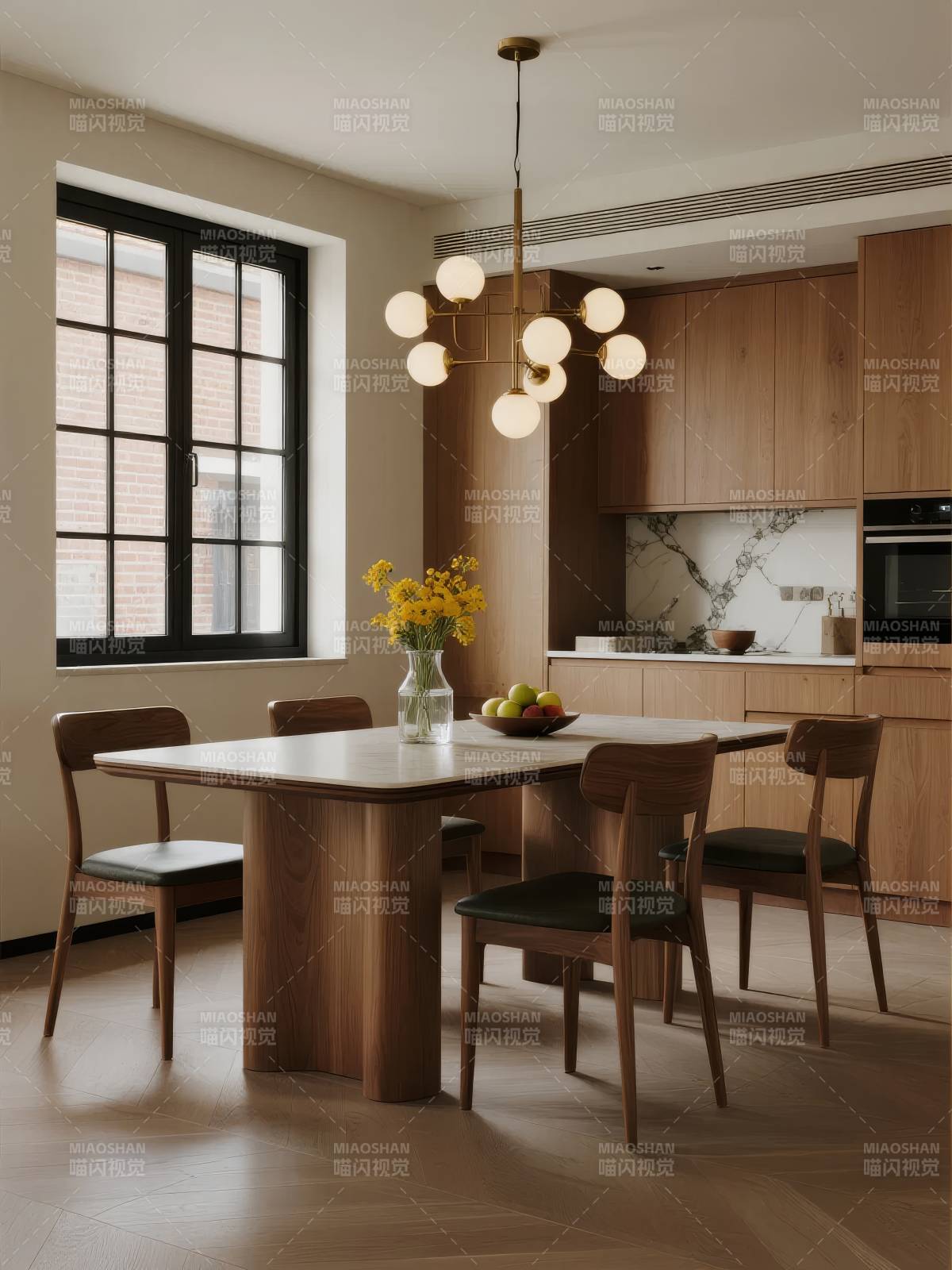 现代简约厨房餐桌图片