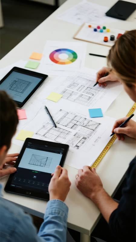 设计团队协作绘图图片