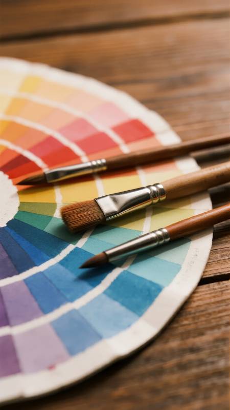 画笔与色轮图片