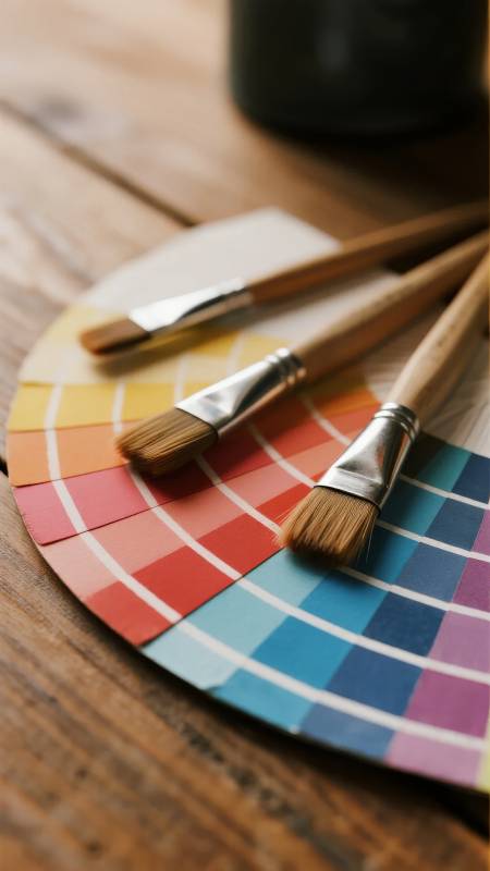 画笔与色彩盘图片