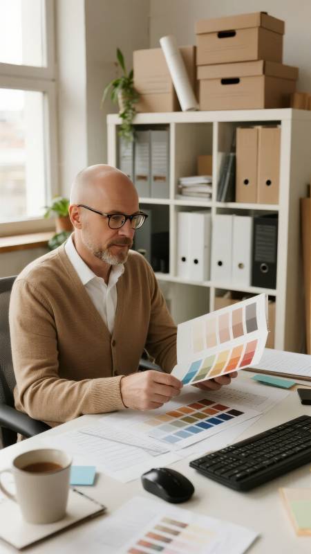 设计师选色工作照图片