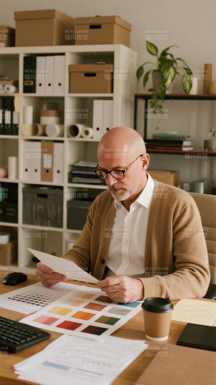 专注工作中的男人图片