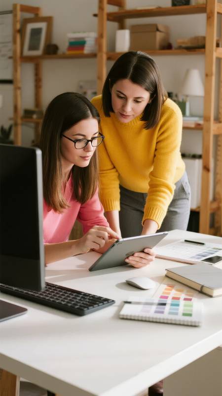 双人协作办公图片