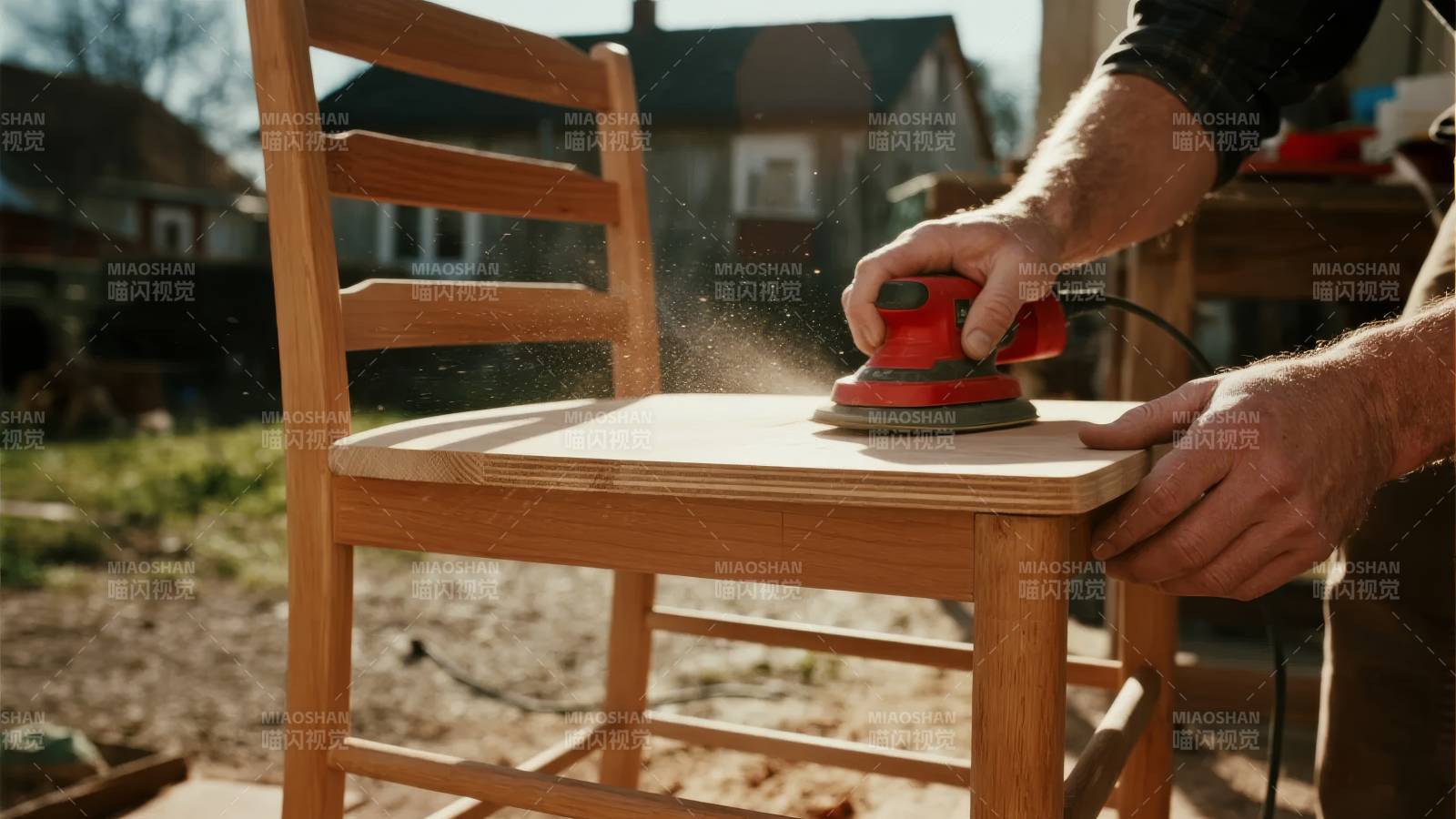 打磨木椅图片