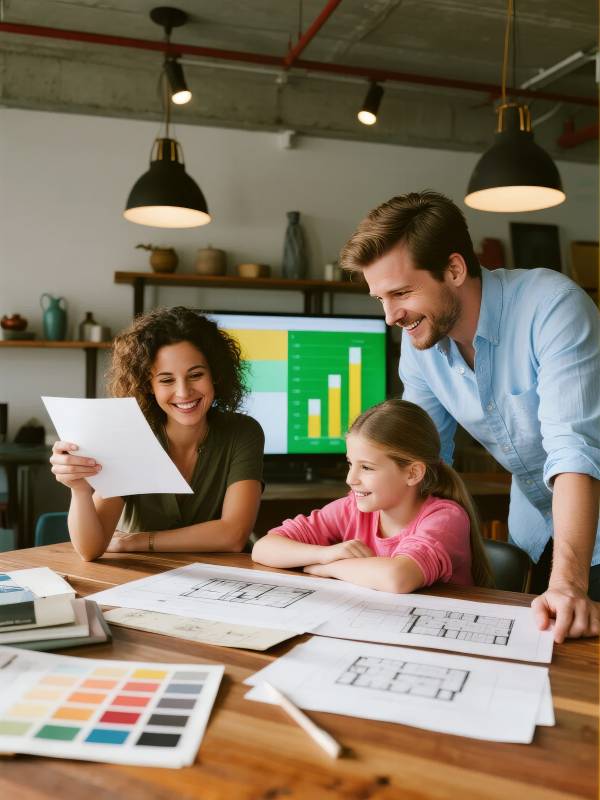 家庭共绘梦想家园图片