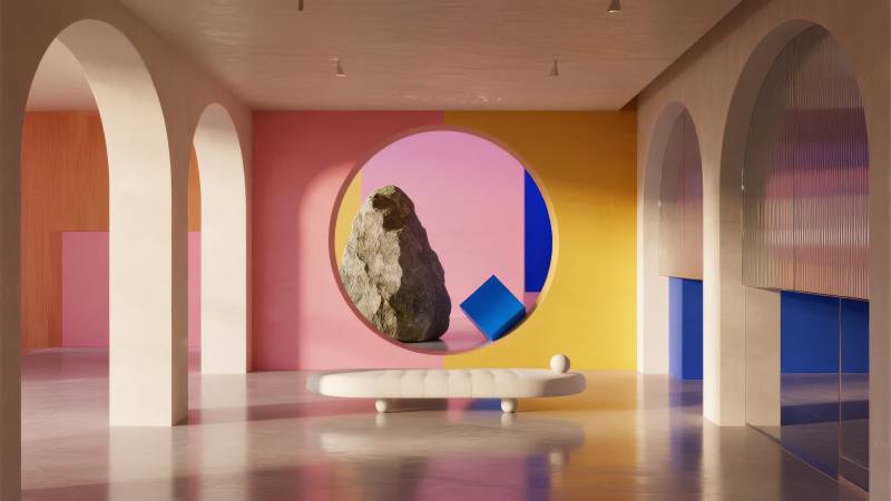 色彩拱廊中的奇石图片