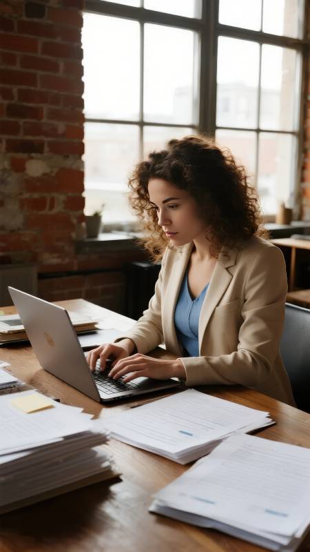 专注工作的女性图片