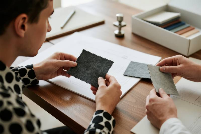 面料挑选现场图片