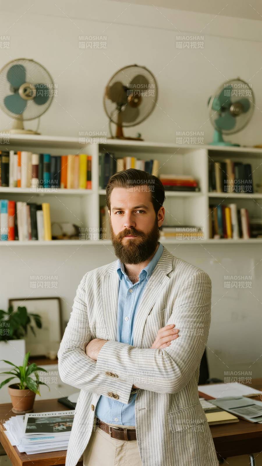 书房中的沉思者图片