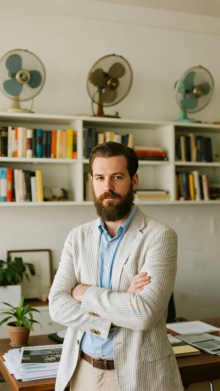 书房中的沉思者图片