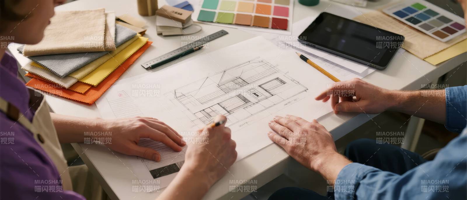 设计师共绘建筑图图片