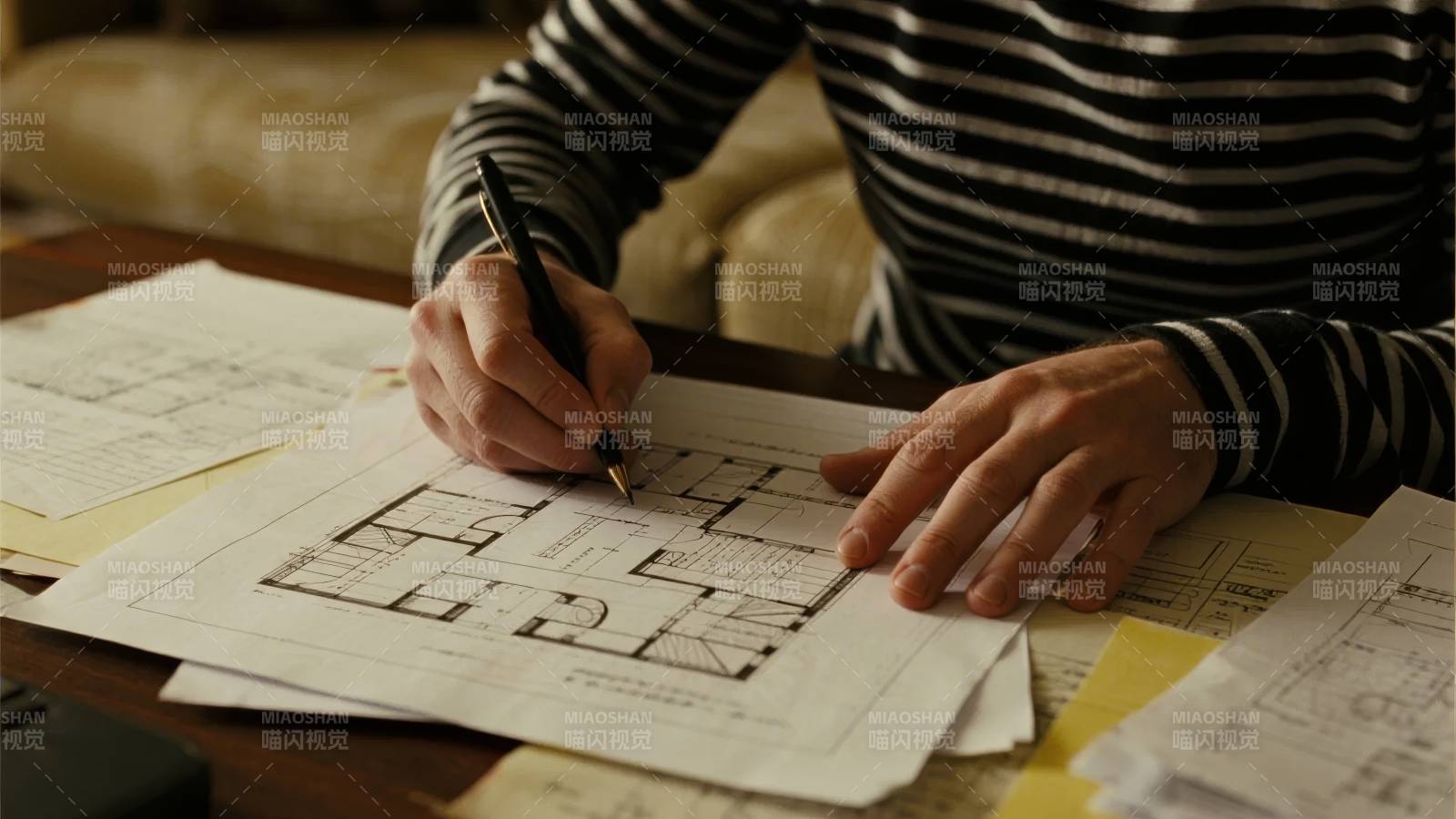 手绘建筑平面图图片