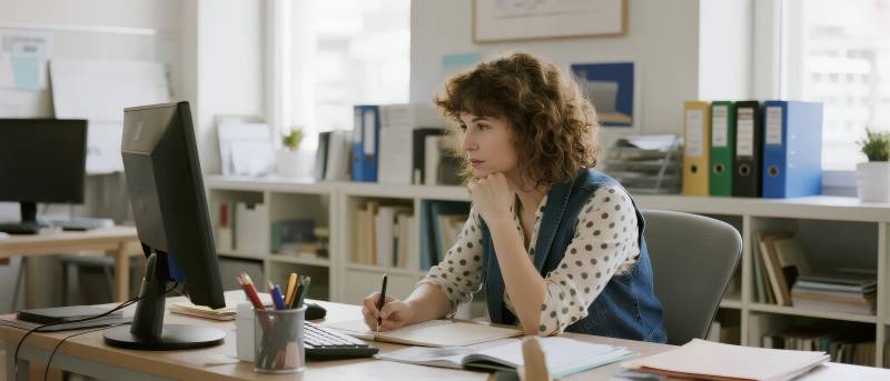 专注工作的女性图片