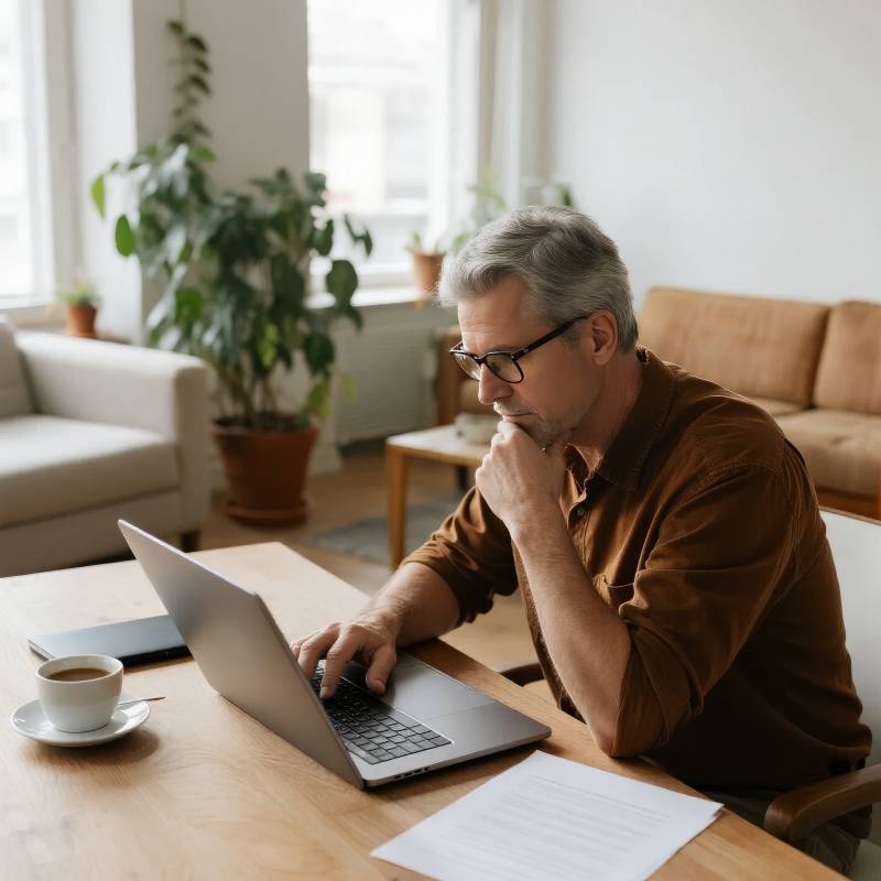 居家办公的沉思时刻图片