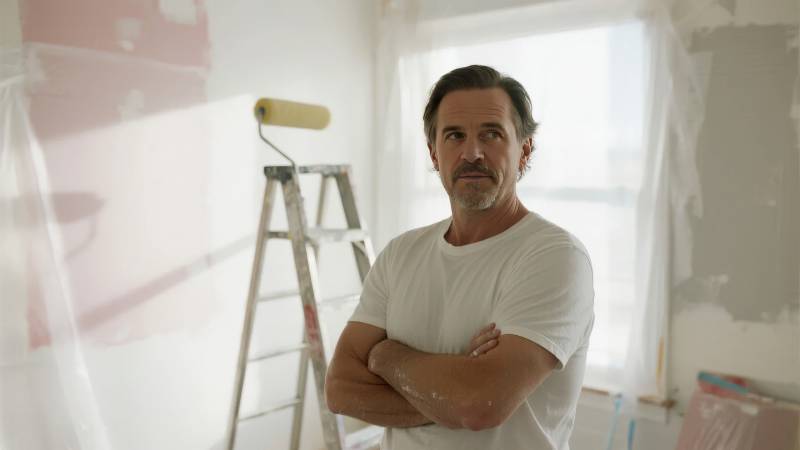 装修中的男子图片