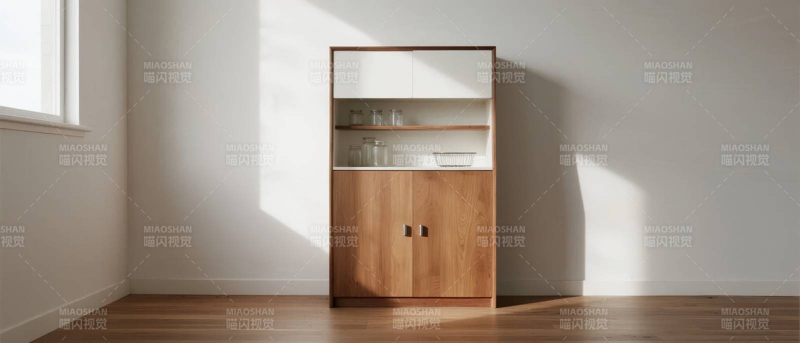 简约木质储物柜图片