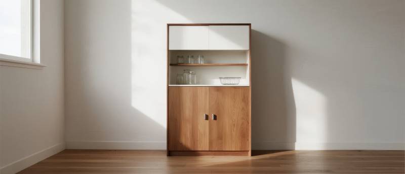 简约木质储物柜图片