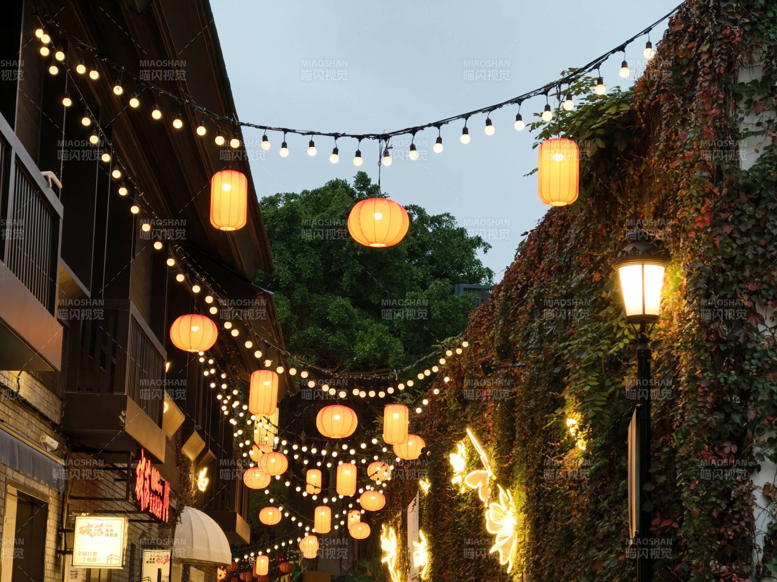 灯火阑珊小巷夜图片