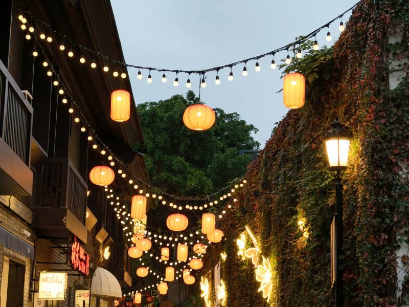 灯火阑珊小巷夜图片