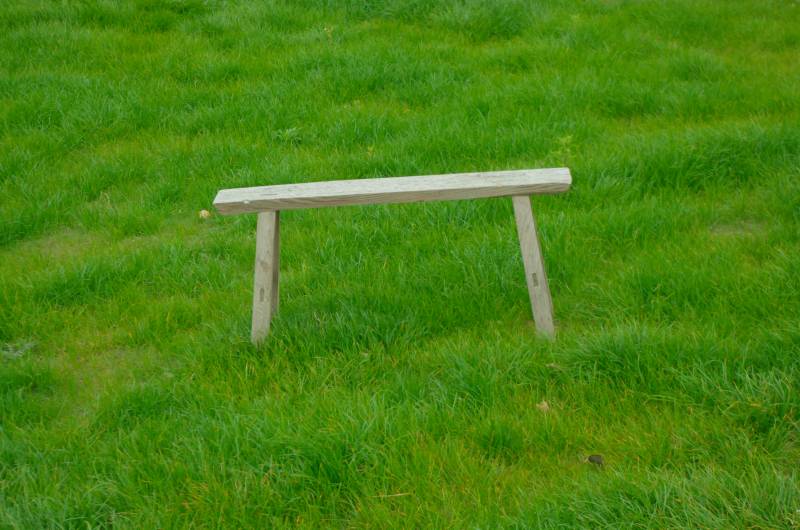 草地上的木凳图片