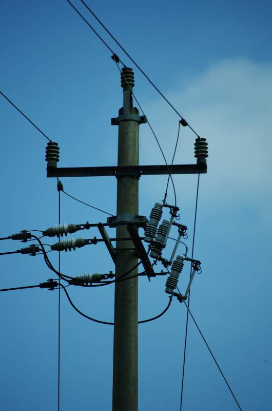 电线杆与天空图片